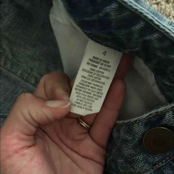 American Eagle Outfitters Blue Jean Shorts Distressed - Picture 3 of 3